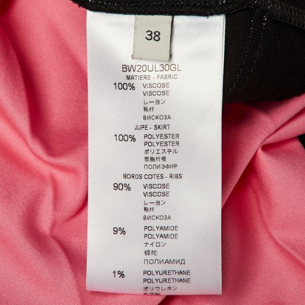 Givenchy Black Jersey & Pink Plisse Skirt Detail Midi Dress M - Picture 6 of 6